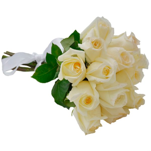 Buque 12 rosas brancas